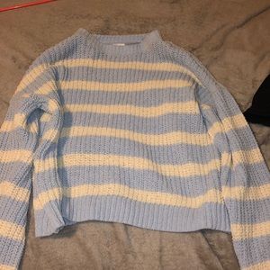 Blue and white sweater